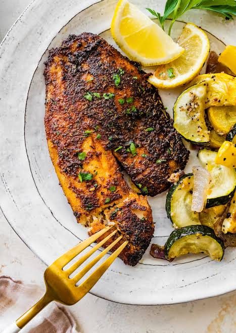Blackened Tilapia with Veggies